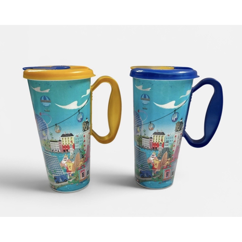 Walt Disney World 50th Anniversary Resort Travel Mug Refillable Cup Set Mickey